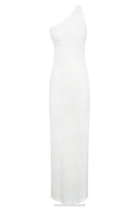 Meshki Paisley gebreide maxi-jurk met één schouder kleding wit XP0T186