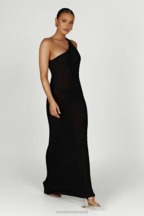 Meshki Paisley gebreide maxi-jurk met één schouder kleding zwart XP0T224