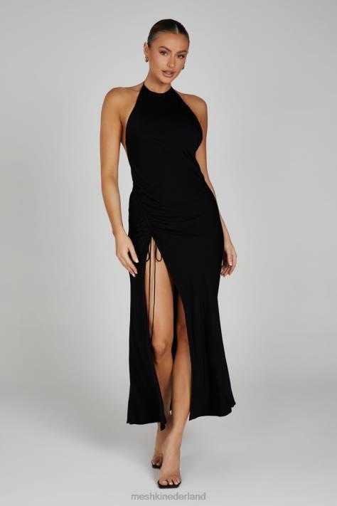 Meshki Polly halter maxi-jurk kleding zwart XP0T136