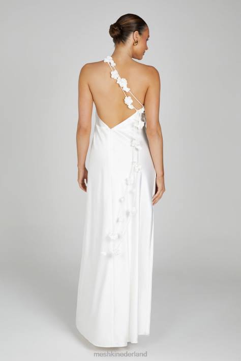 Meshki Rebecca maxi-jurk met één schouder en roze kleding wit XP0T103