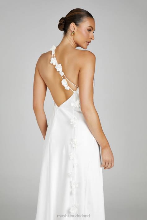 Meshki Rebecca maxi-jurk met één schouder en roze kleding wit XP0T103