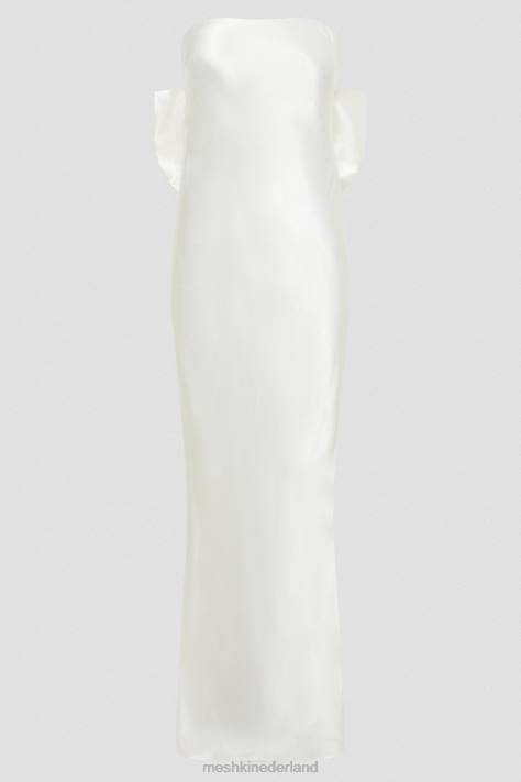 Meshki Rochelle satijnen maxi-jurk met strik op de rug kleding wit XP0T195