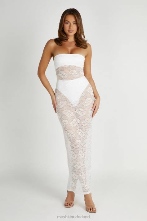 Meshki Sasha strapless maxi-jurk kleding wit XP0T295