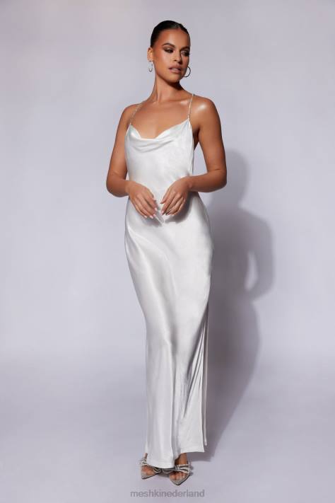 Meshki Sera diamante maxi-jurk met lage rug kleding wit XP0T116