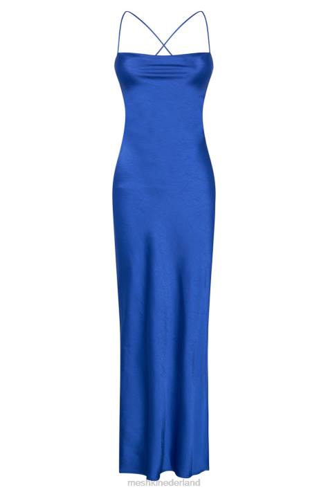 Meshki Sydney maxi-jurk met rechte hals kleding kobalt blauw XP0T204