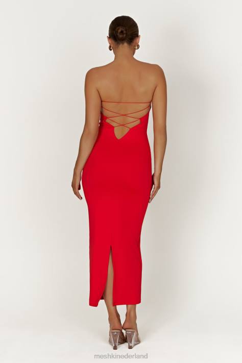 Meshki Vivian strapless maxi-jurk met strikband van gerecycleerd nylon kleding rood XP0T380