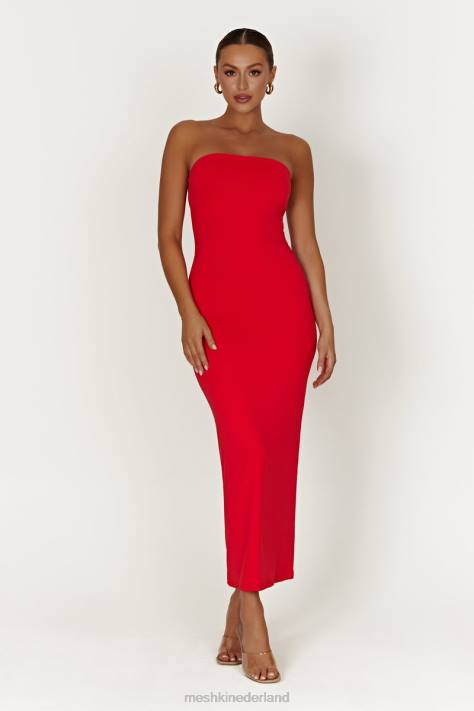 Meshki Vivian strapless maxi-jurk met strikband van gerecycleerd nylon kleding rood XP0T380