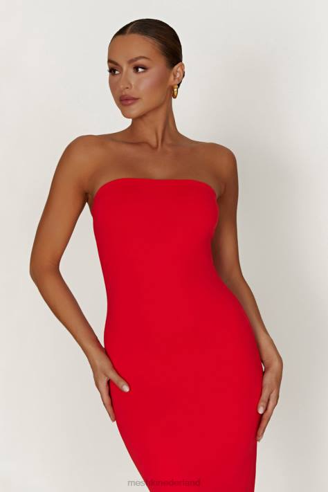 Meshki Vivian strapless maxi-jurk met strikband van gerecycleerd nylon kleding rood XP0T380