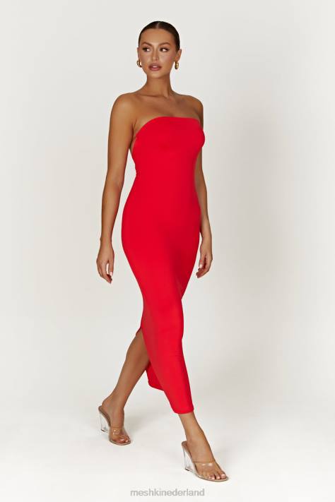 Meshki Vivian strapless maxi-jurk met strikband van gerecycleerd nylon kleding rood XP0T380