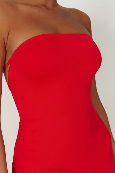 Meshki Vivian strapless maxi-jurk met strikband van gerecycleerd nylon kleding rood XP0T380