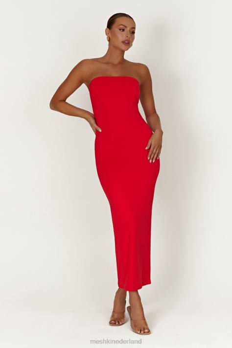 Meshki Vivian strapless maxi-jurk met strikband van gerecycleerd nylon kleding rood XP0T380