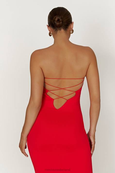 Meshki Vivian strapless maxi-jurk met strikband van gerecycleerd nylon kleding rood XP0T380