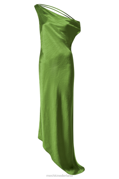 Meshki Yvette slip maxi-jurk met asymmetrische zoom kleding smaragd XP0T45
