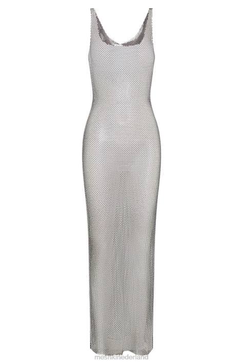 Meshki delara maxi-jurk van mesh met diamanten kleding zwart XP0T738