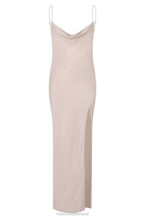 Meshki jade maxi-jurk met col en rugloze halslijn kleding bot XP0T268