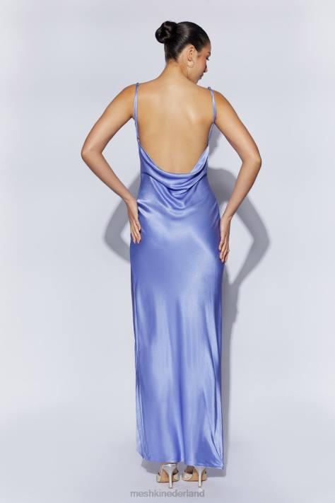 Meshki jade maxi-jurk met col en rugloze halslijn kleding lavendel XP0T545
