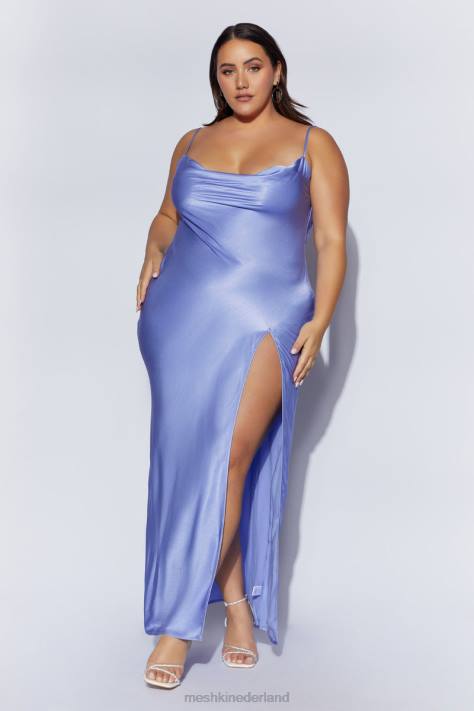 Meshki jade maxi-jurk met col en rugloze halslijn kleding lavendel XP0T545