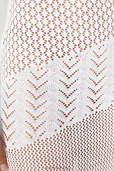 Meshki jody jurk van gemengd garen met één schouder kleding wit XP0T457