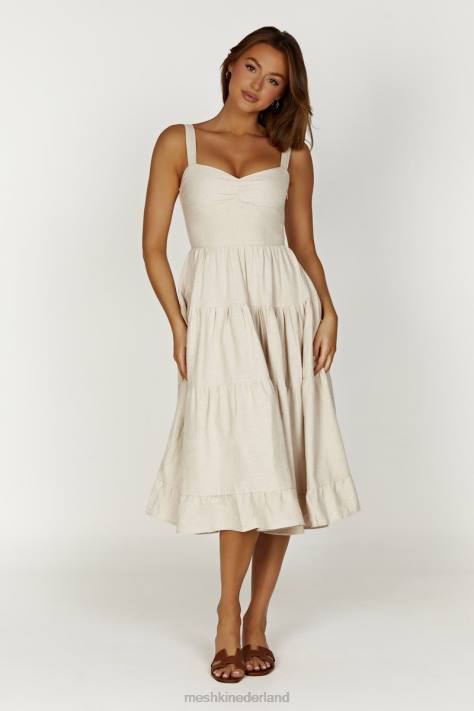 Meshki Adriana linnen midi-jurk kleding natuurlijk XP0T194