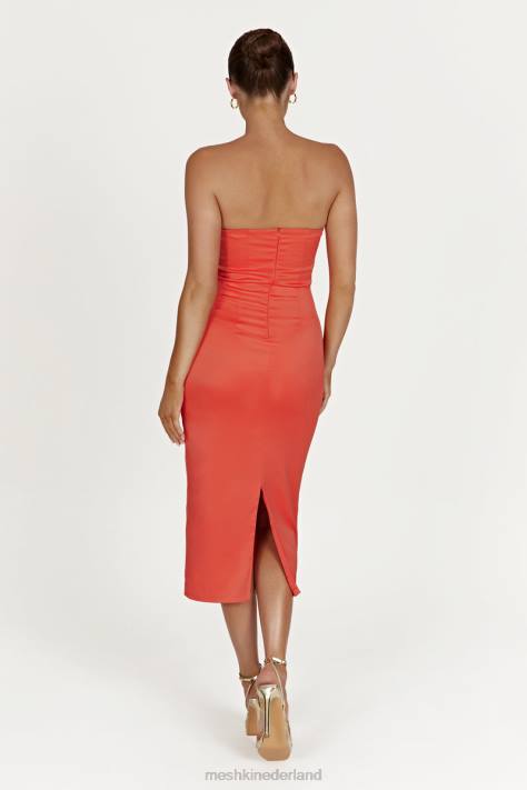 Meshki Bryony bodycon midi-jurk met cupmaat kleding koraal XP0T370