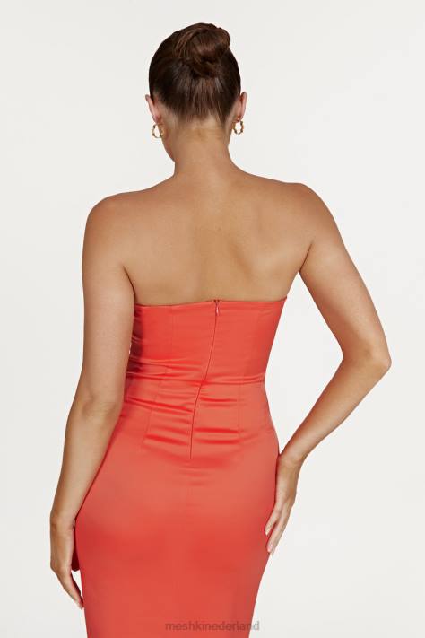 Meshki Bryony bodycon midi-jurk met cupmaat kleding koraal XP0T370