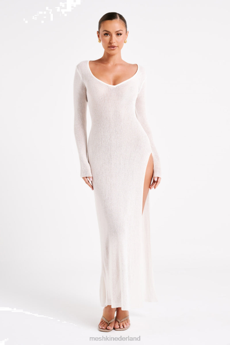 Meshki Imelda gebreide cover-up midi-jurk kleding wit XP0T22