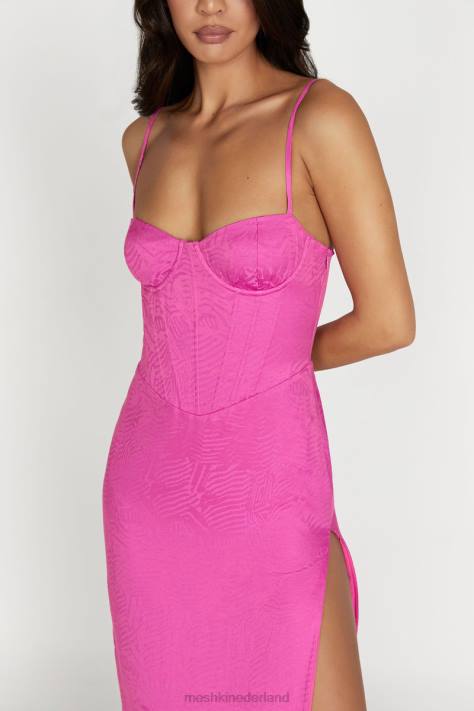 Meshki Maggie midi-jurk met korset kleding roze roze XP0T580