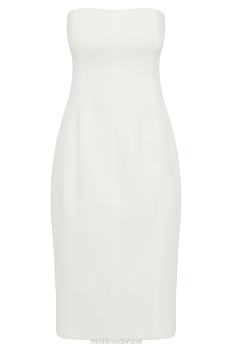 Meshki Marianne strapless midi-jurk van crêpe kleding wit XP0T144