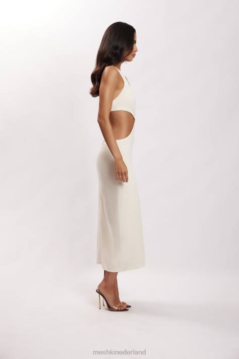 Meshki Natalie midi-jurk met halterhals en uitsnijding kleding bot XP0T720