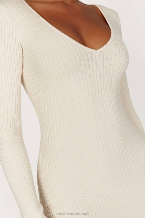 Meshki Nina gebreide midi-jurk met lange mouwen kleding room XP0T456