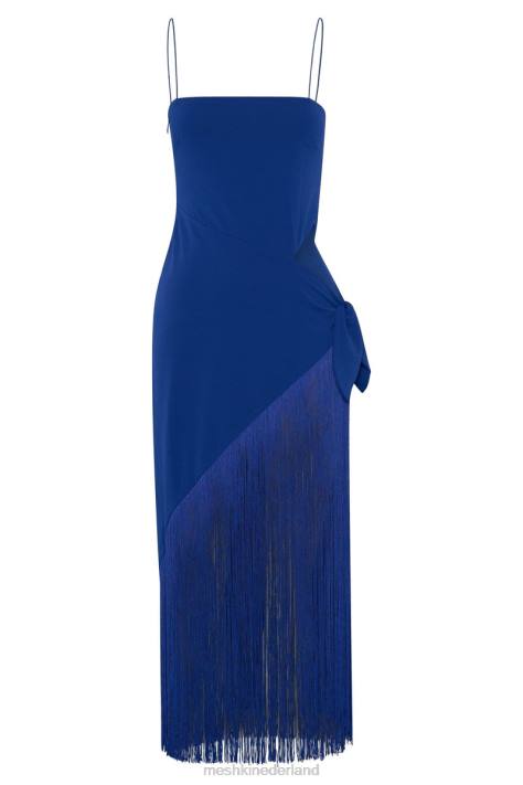 Meshki Yasmin overslag midi-jurk met franjes kleding Perzisch blauw XP0T515