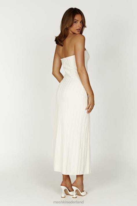 Meshki dolce extreme rib strapless midi-jurk kleding ivoor XP0T265