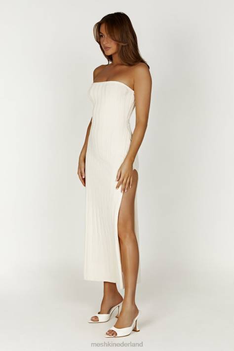 Meshki dolce extreme rib strapless midi-jurk kleding ivoor XP0T265