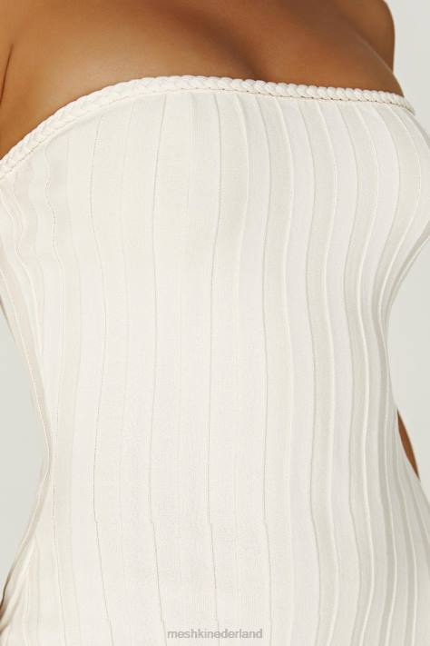 Meshki dolce extreme rib strapless midi-jurk kleding ivoor XP0T265