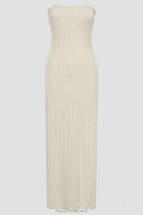 Meshki dolce extreme rib strapless midi-jurk kleding ivoor XP0T265