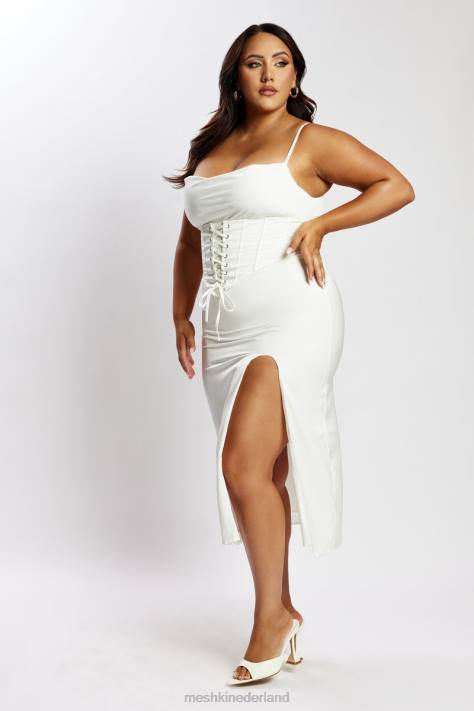 Meshki lucy midi-jurk met kap en korset kleding wit XP0T517