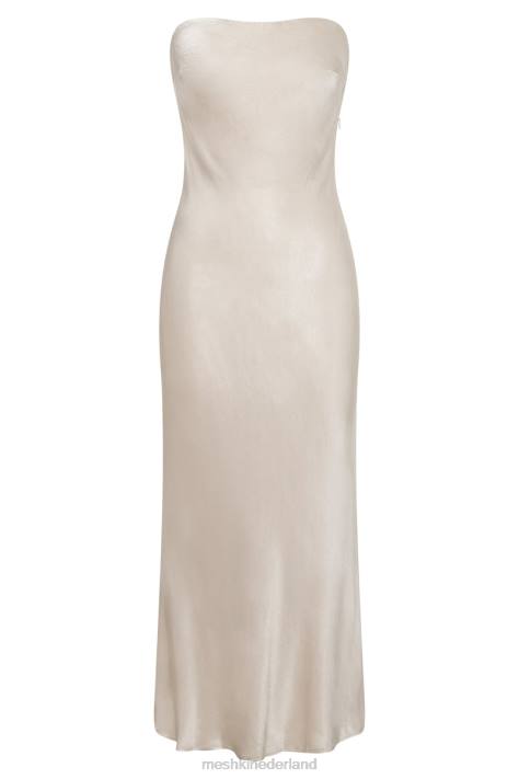 Meshki mischa strapless midi-jurk met kanten details kleding Champagne XP0T31