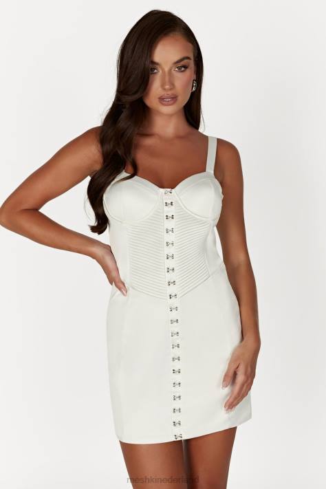 Meshki Azaria mini-jurk met haak en oog kleding ivoor XP0T623