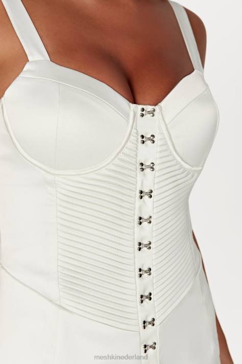 Meshki Azaria mini-jurk met haak en oog kleding ivoor XP0T623