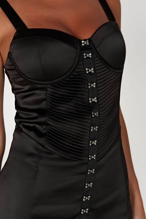 Meshki Azaria mini-jurk met haak en oog kleding zwart XP0T595