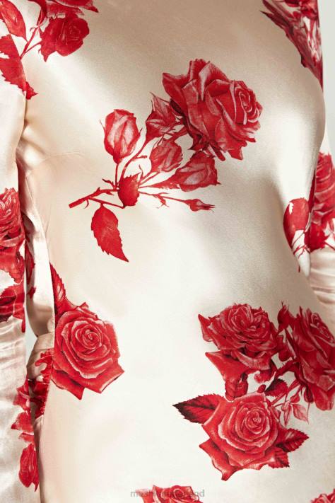 Meshki Davina satijnen mini-jurk met lange mouwen kleding rozen print XP0T258