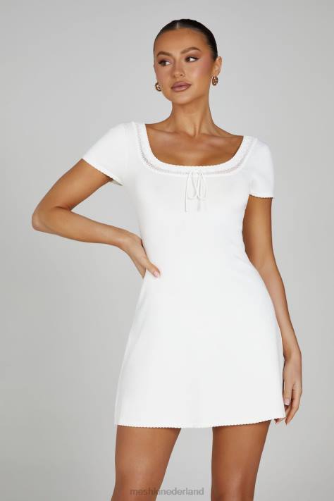 Meshki Georgia pointelle gebreide mini-jurk kleding wit XP0T81