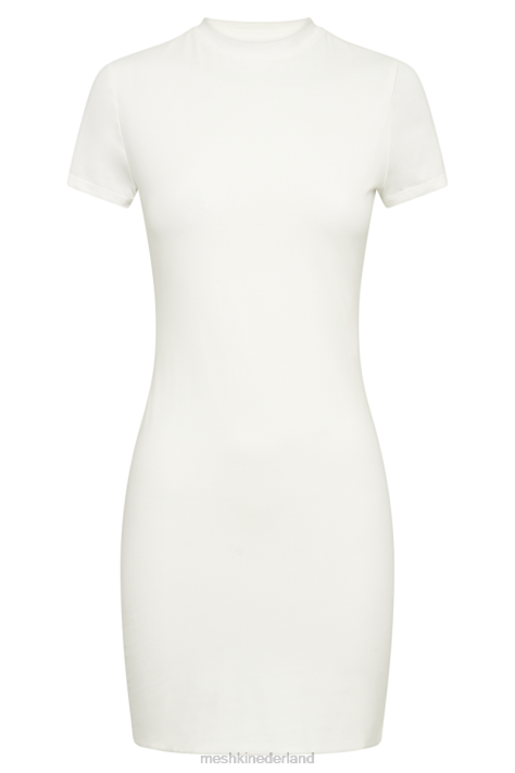 Meshki Halston mini-jurk met korte mouwen kleding wit XP0T230