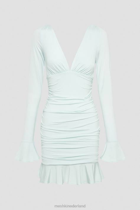 Meshki Mini-jurk van magere jersey met plooien kleding arctisch blauw XP0T215