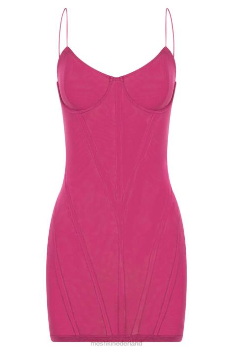 Meshki Mini-jurk van mesh met panelen van esdoorn kleding paars XP0T724