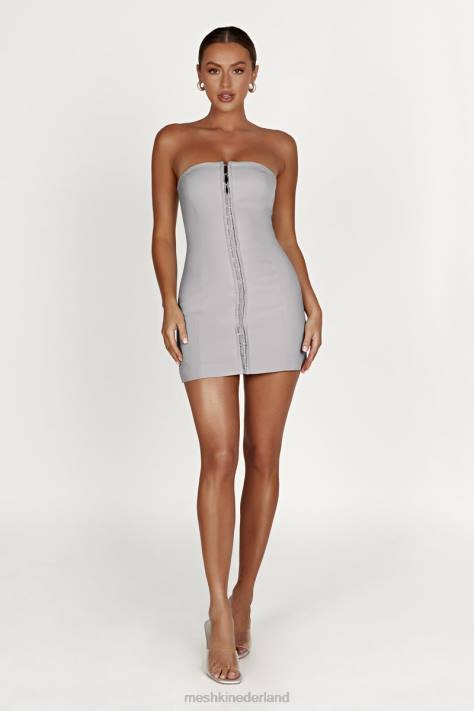 Meshki Ornella mini-jurk met haak en oog kleding grijs XP0T746