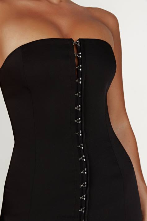 Meshki Ornella mini-jurk met haak en oog kleding zwart XP0T742