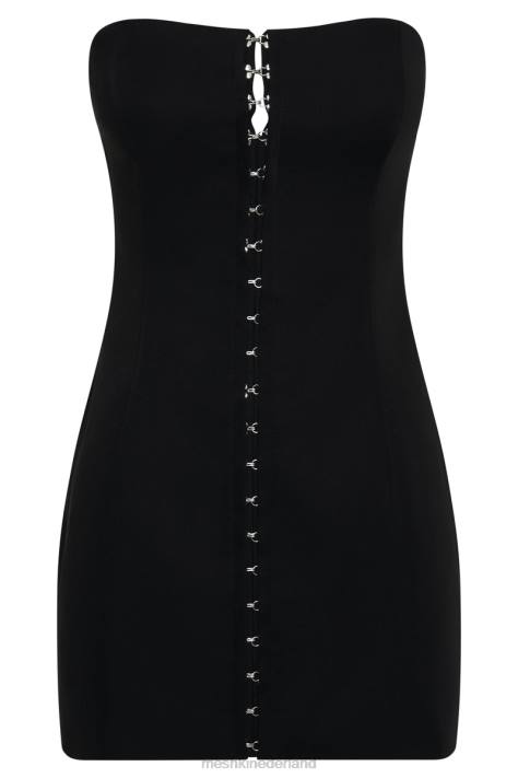 Meshki Ornella mini-jurk met haak en oog kleding zwart XP0T742