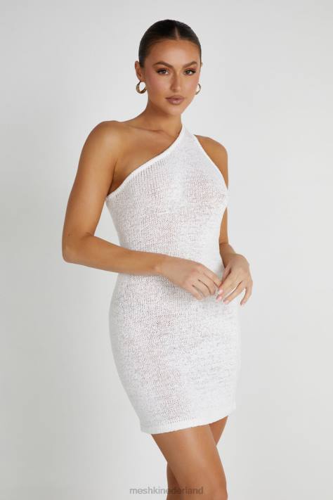 Meshki Paisley gebreide mini-jurk kleding wit XP0T132