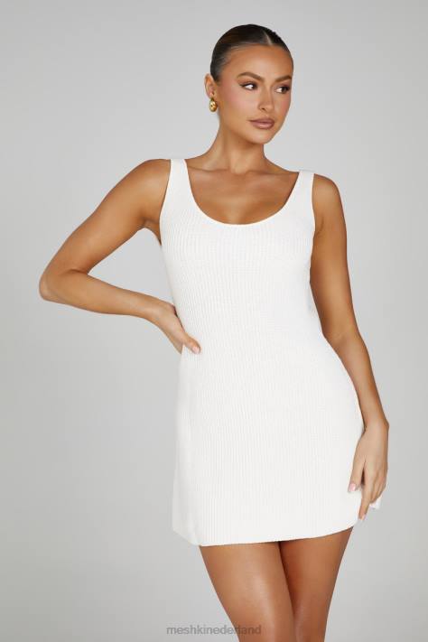 Meshki Pauline gebreide mini-jurk met open achterkant kleding wit XP0T133